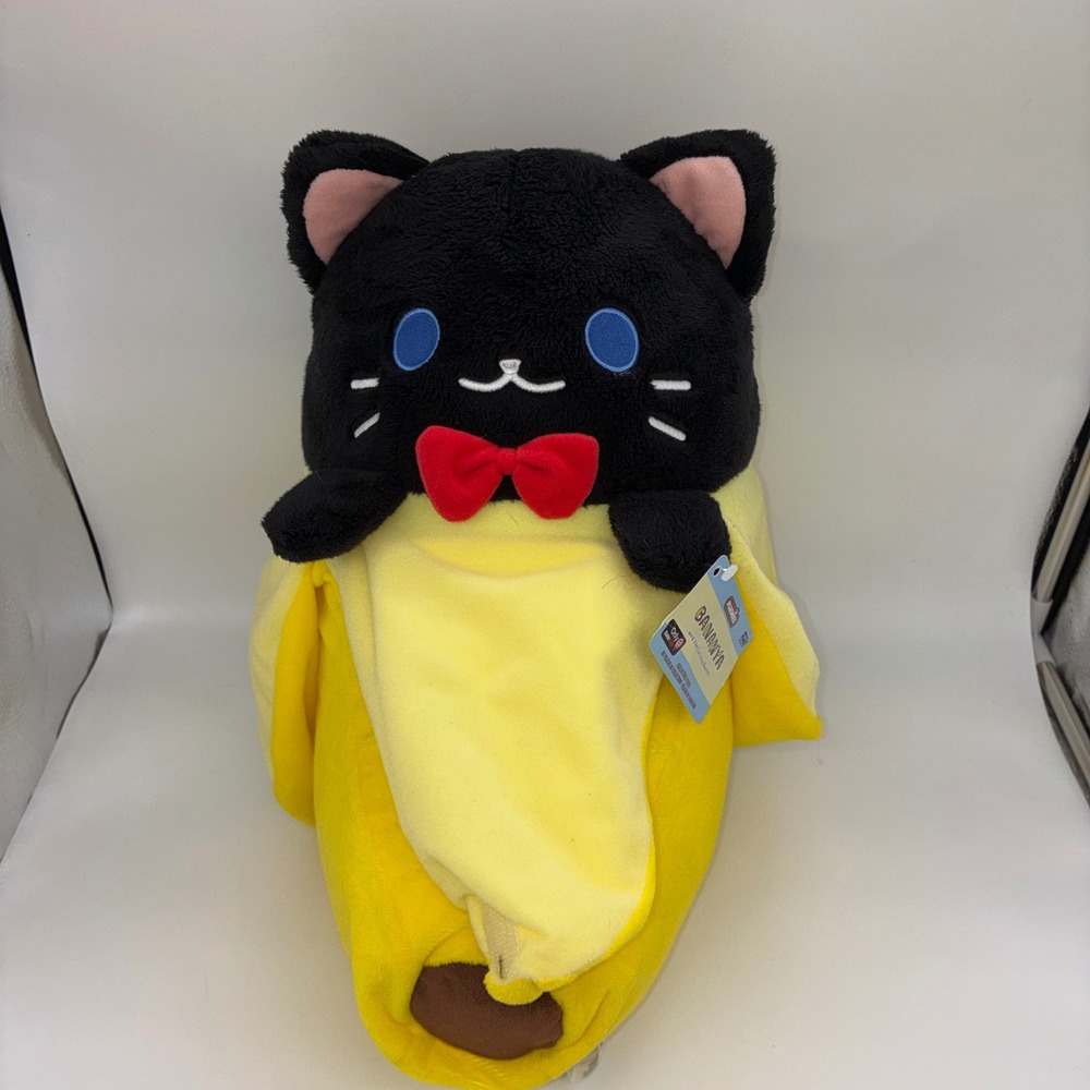 448 Funko Bananya Black Cat Plush 16 in Large Yellow GameStop Exclusive Kawaii